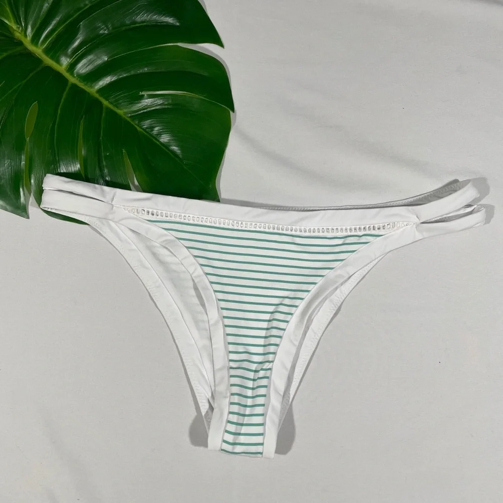 NEW Rhythm [ XL‎ ] Cheeky Stripes Sunkissed Itsy Bikini Bottom Green
